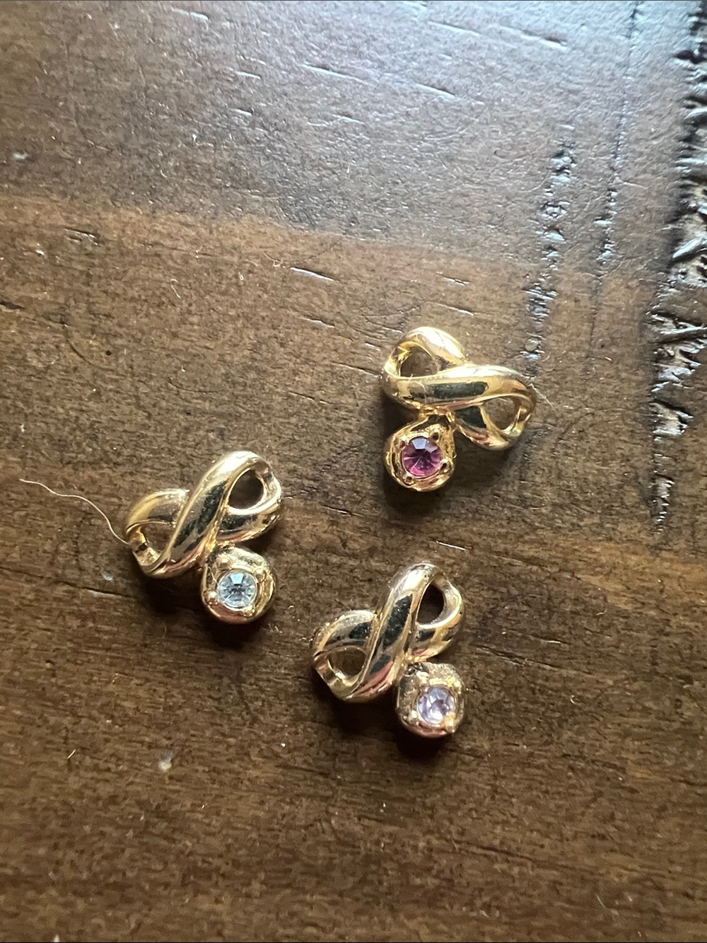 Gold Infinity necklace pendants with Colored Gem Accents - Women Jewelry
